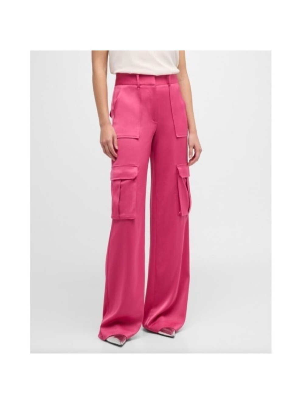 VERONICA BEARD High Waist
Satin Cargo Saul Pant In hibiscus